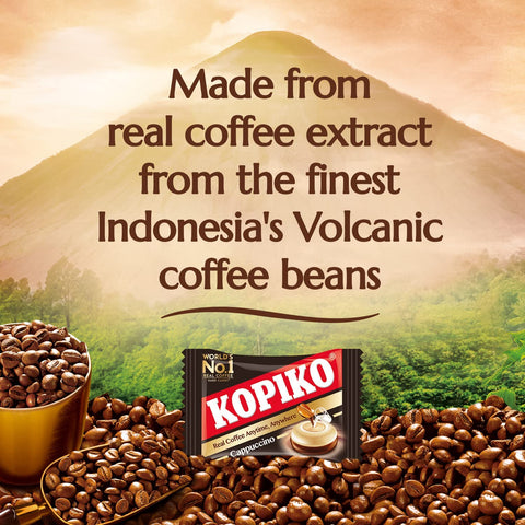 Kopiko Coffee & Cappuccino Candy – Bold-Tasty Hard Candy from Indonesia with Real Coffee Extract – A Satisfying Boost for On-the-Go Energy (4-Pack, 4.23oz Each)