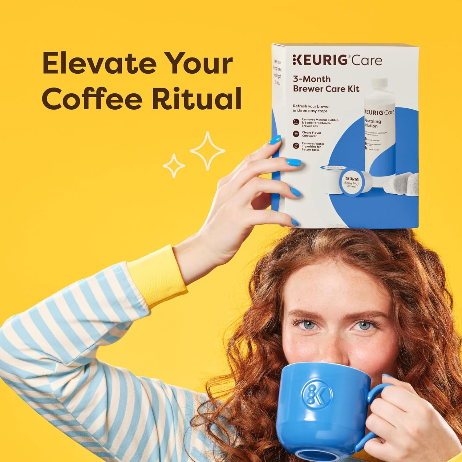 Keurig 3-Month Brewer Maintenance Kit Includes Descaling Solution, Water Filter Cartridges & Rinse Pods, Compatible Classic/1.0 & 2.0 K-Cup Coffee Makers, 7 Count