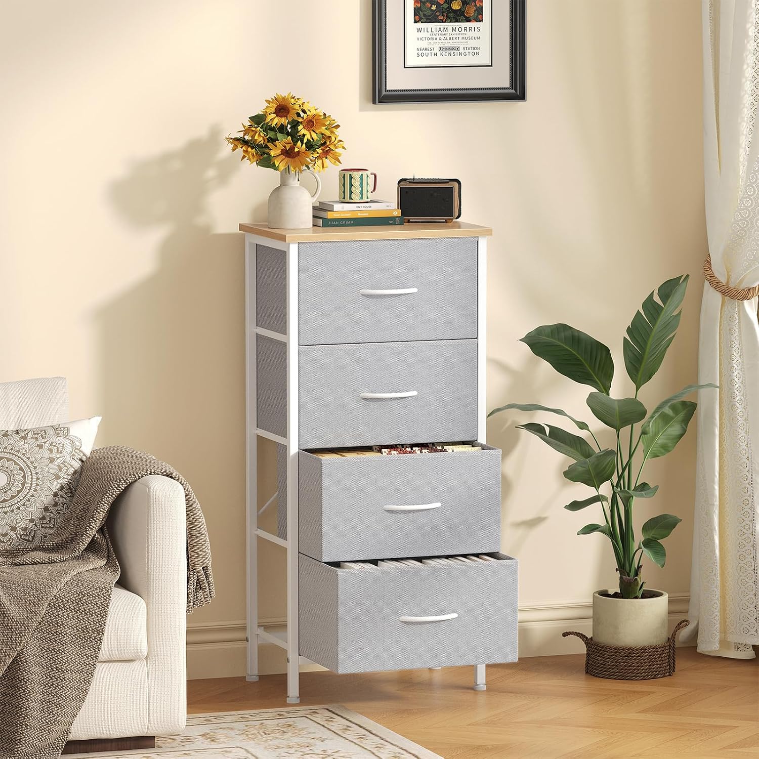 Sweetcrispy 4 Storage Drawer Dresser, Storage Cabinet, Clothes Organizer