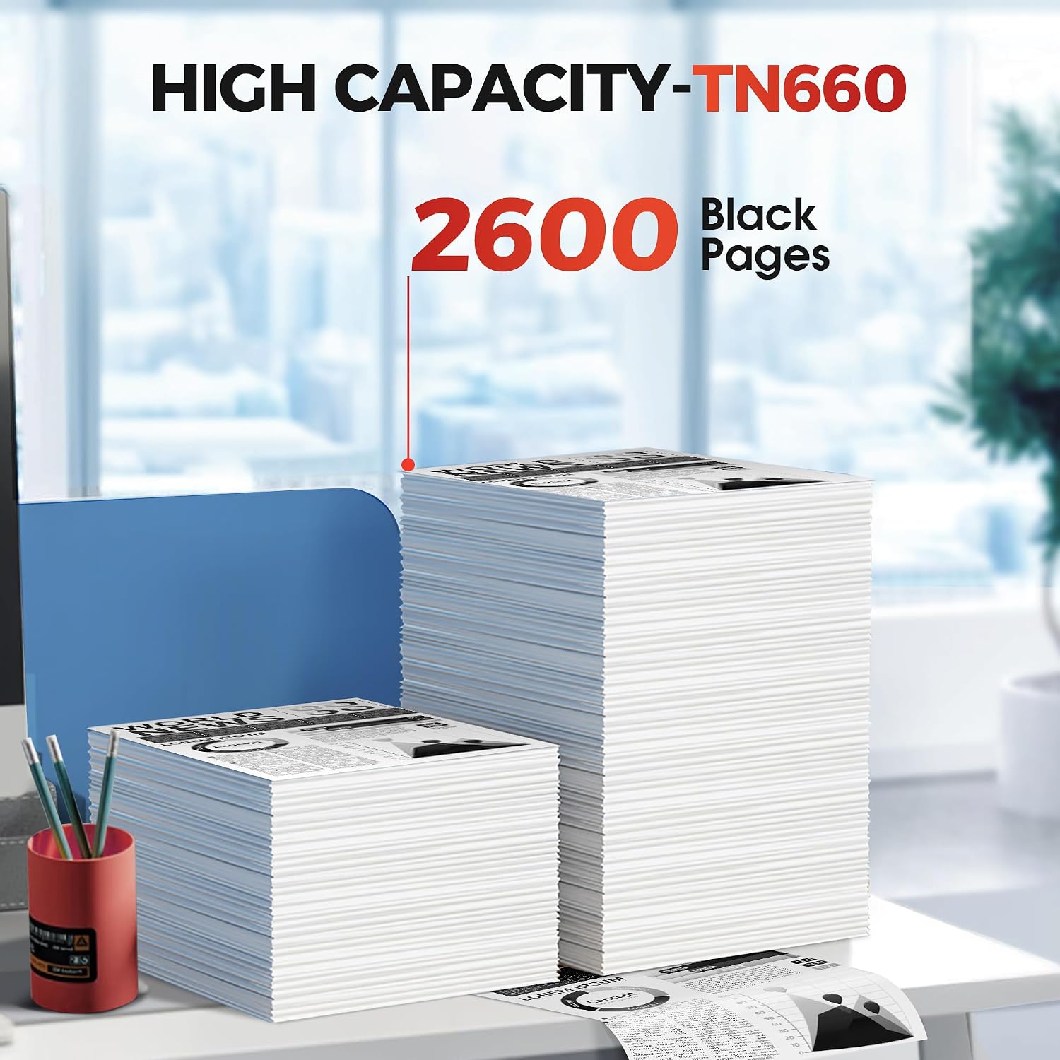TN660 TN-660 Toner Cartridge Replacement for Brother TN660 TN630 TN-630