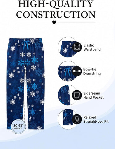 Ashford & Brooks Men's Fleece Pajama Pants, Fuzzy Soft Sleep Lounge Bottoms