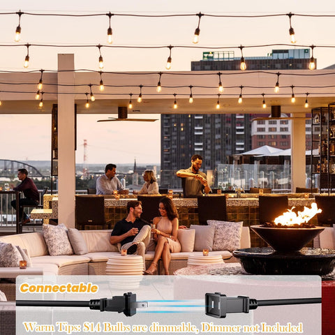 Svater 144 FT Outdoor String Lights 2W LED Outside Edison Waterproof ETL
