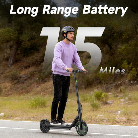 VOLPAM Electric Scooter, 350W/500W Motor, 21/28/40 Miles Long Range, 19 MPH Max Speed, 8.5" Solid Tire, Lightweight EScooter with Dual Brakes & Lights, APP