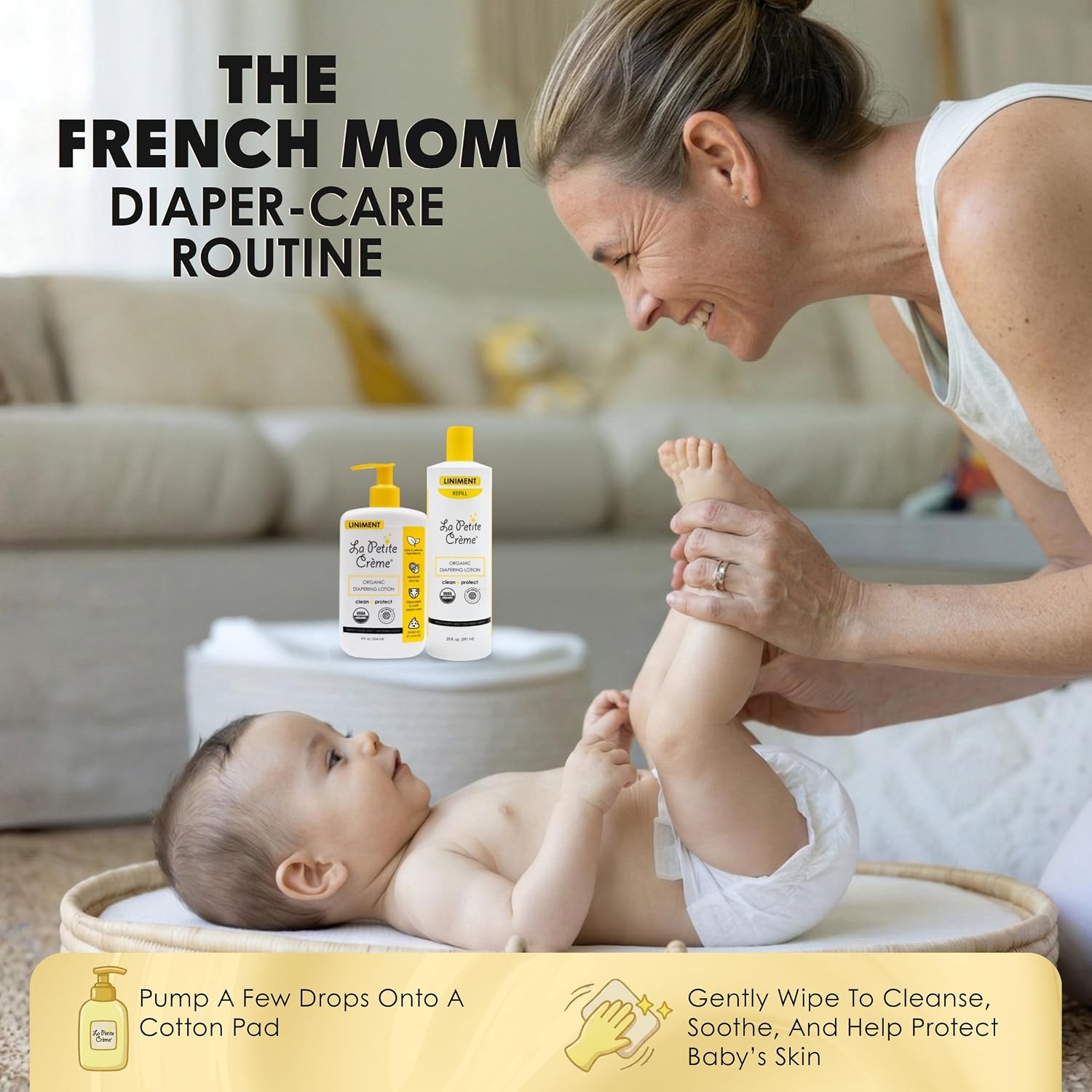 La Petite Creme Premium Diapering Lotion - Liniment Diaper Rash Cream, 8 oz