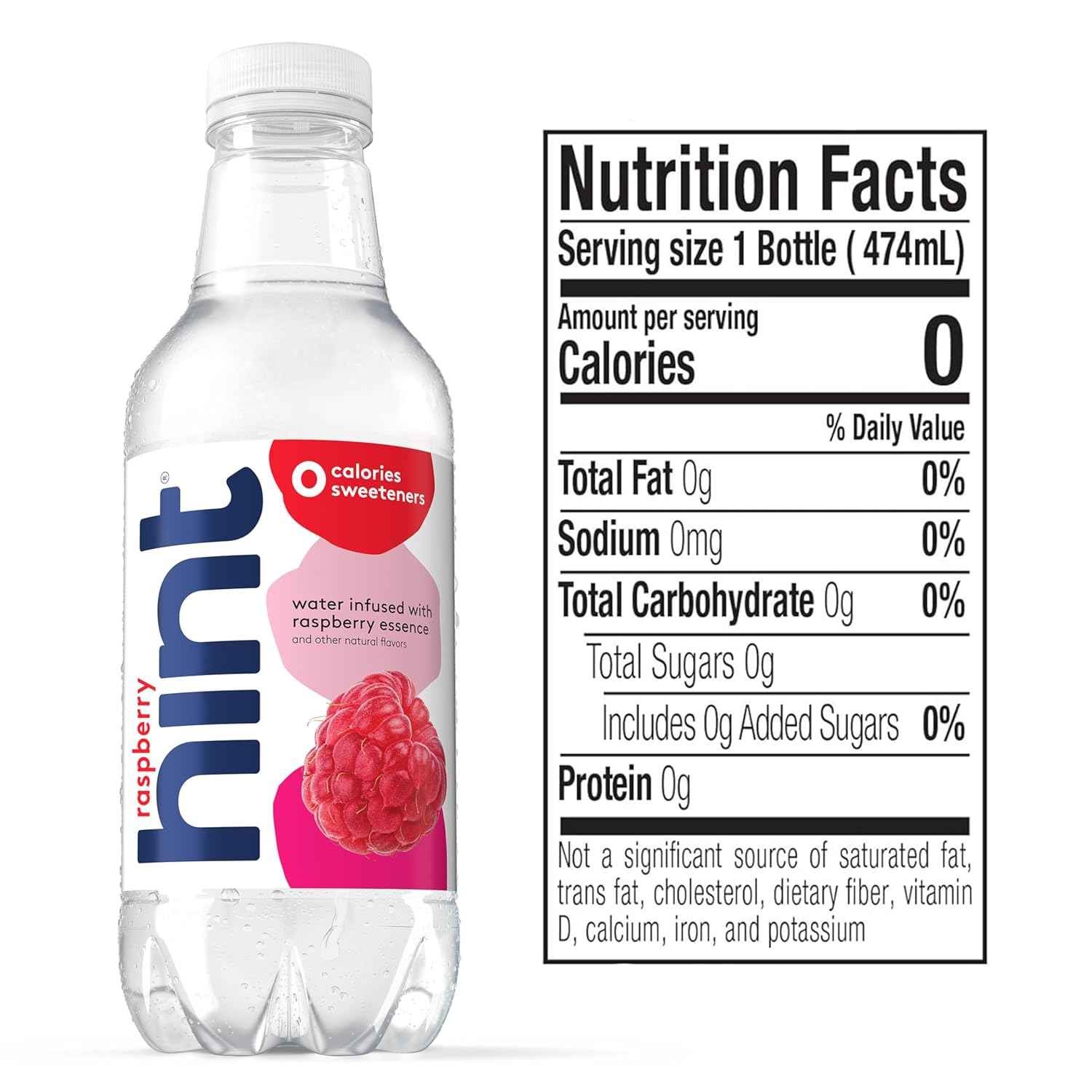 Hint Flavored Water Zero Sugar 0 Calories - Raspberry (12 pack)
