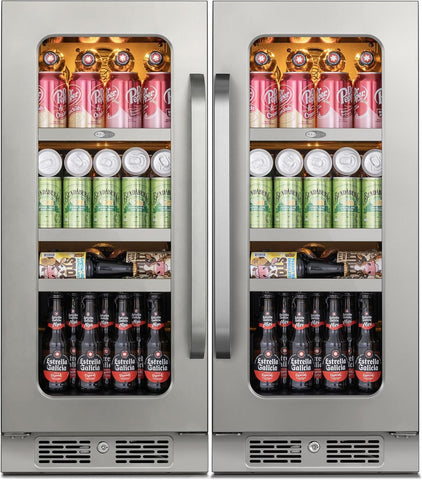 Whynter Wine Fridge Refrigerator 30 Inch Wine Cooler Bundle Built-In or Freestanding Wine Fridge with Glass Door Large Capacity Holds 160 Cans Beverage Refrigerators For Home Bar Kitchen