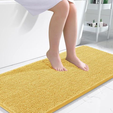 OLANLY Bathroom Runner Rugs 47x24, Extra Soft Absorbent Chenille Bath Rugs