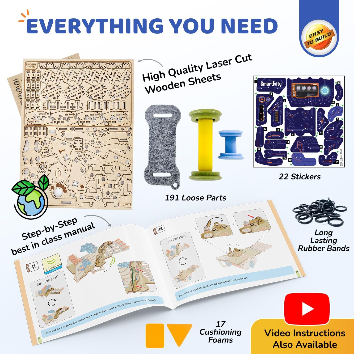 Smartivity Robotic Mechanical Hand STEM Toy for Kids 8-14