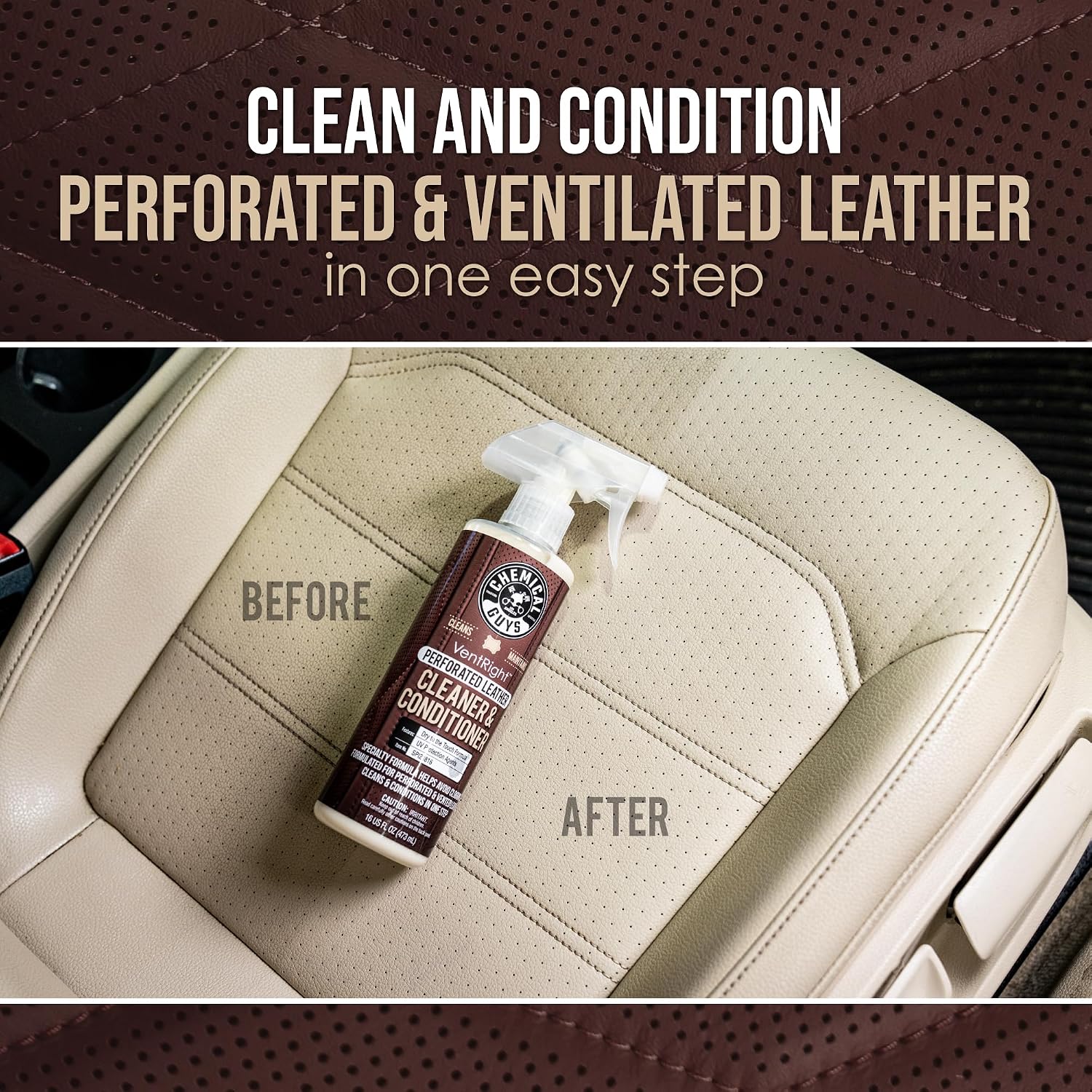 Chemical Guys, VentRight Leather Cleaner & Conditioner, Vented Seats, 16 oz