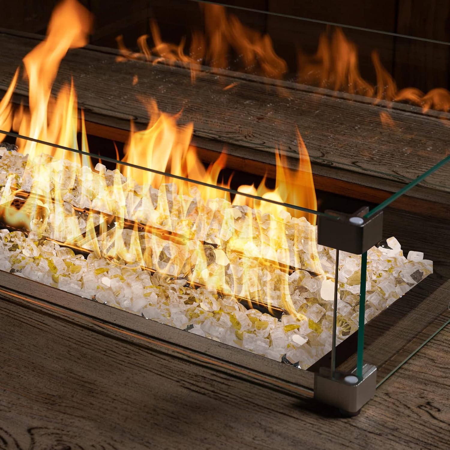 Mr. Fireglass 10 lbs High Luster Fire Pit Glass, 1/2 Inch Reflective Gold