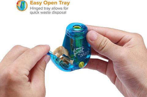 Bostitch Twist-n-Sharp Handheld Pencil Sharpener for Kids, Blue