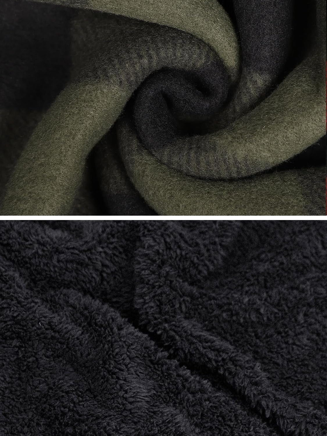Facitisu Hoodies for Men Sherpa Lined Heavyweight Flannel Jackets Fleece Plaid Winter Warm Coats