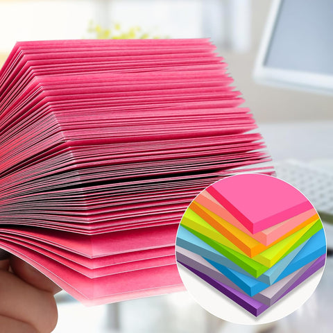 (18 Pads) Sticky Notes 3x3 inch, 9 Bright Colors Self-Stick Pads