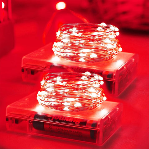 Halloween Christmas Red Fairy String Lights Battery Operated