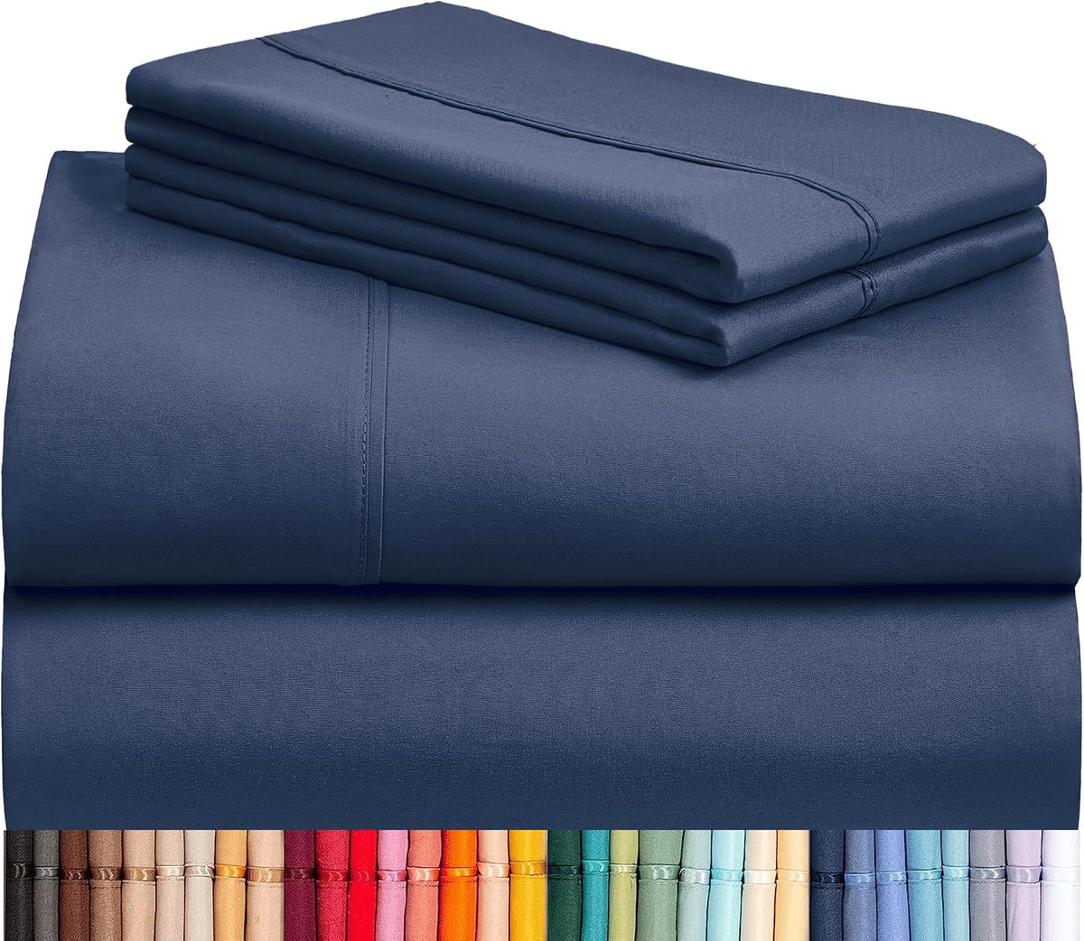 Queen Size Sheet Set, Cooling & Soft Deep Pocket Bed Sheets, 4PC