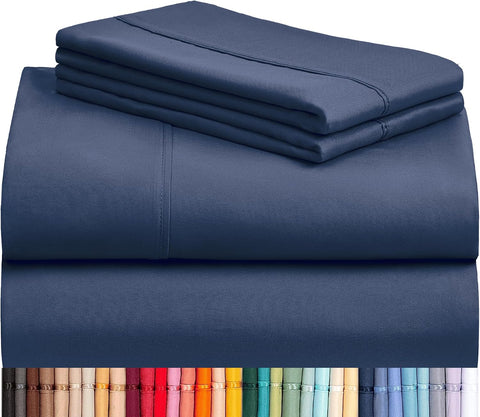 Queen Size Sheet Set, Cooling & Soft Deep Pocket Bed Sheets, 4PC