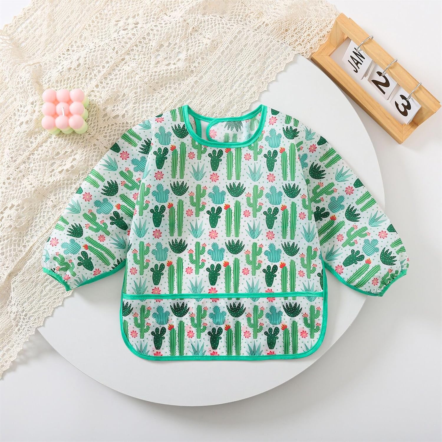 3 Pcs Waterproof Long Sleeves Baby Bibs Weaning Smock Bib 3-24 Months