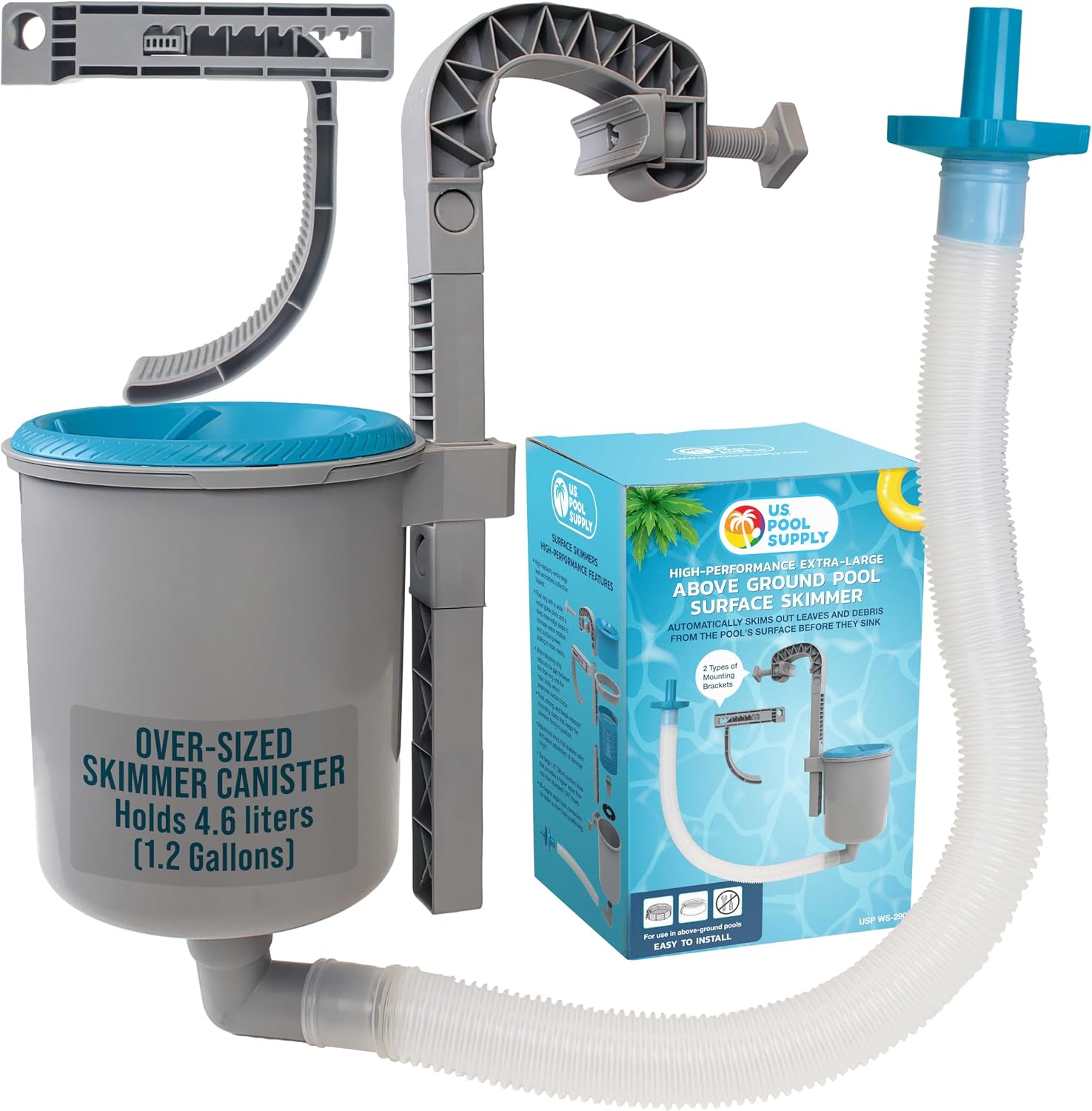 U.S. Pool Supply Above Ground Pool Skimmer, Wall Mount Surface Skimmer