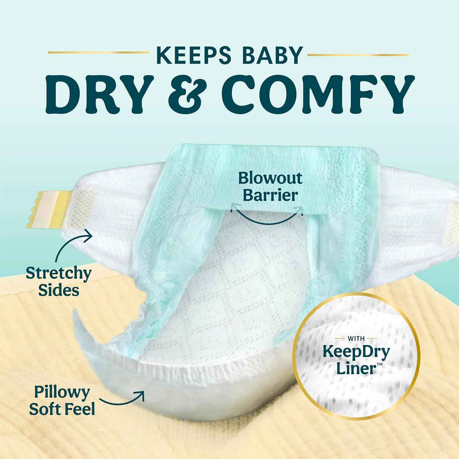 Pampers Swaddlers Diapers, Size S2 (10-22 lbs), 84 Count, Absorbent, Keeps Baby Dry and Comfortable, Pediatrician Recommended Skin Safe Disposable Baby Diaper