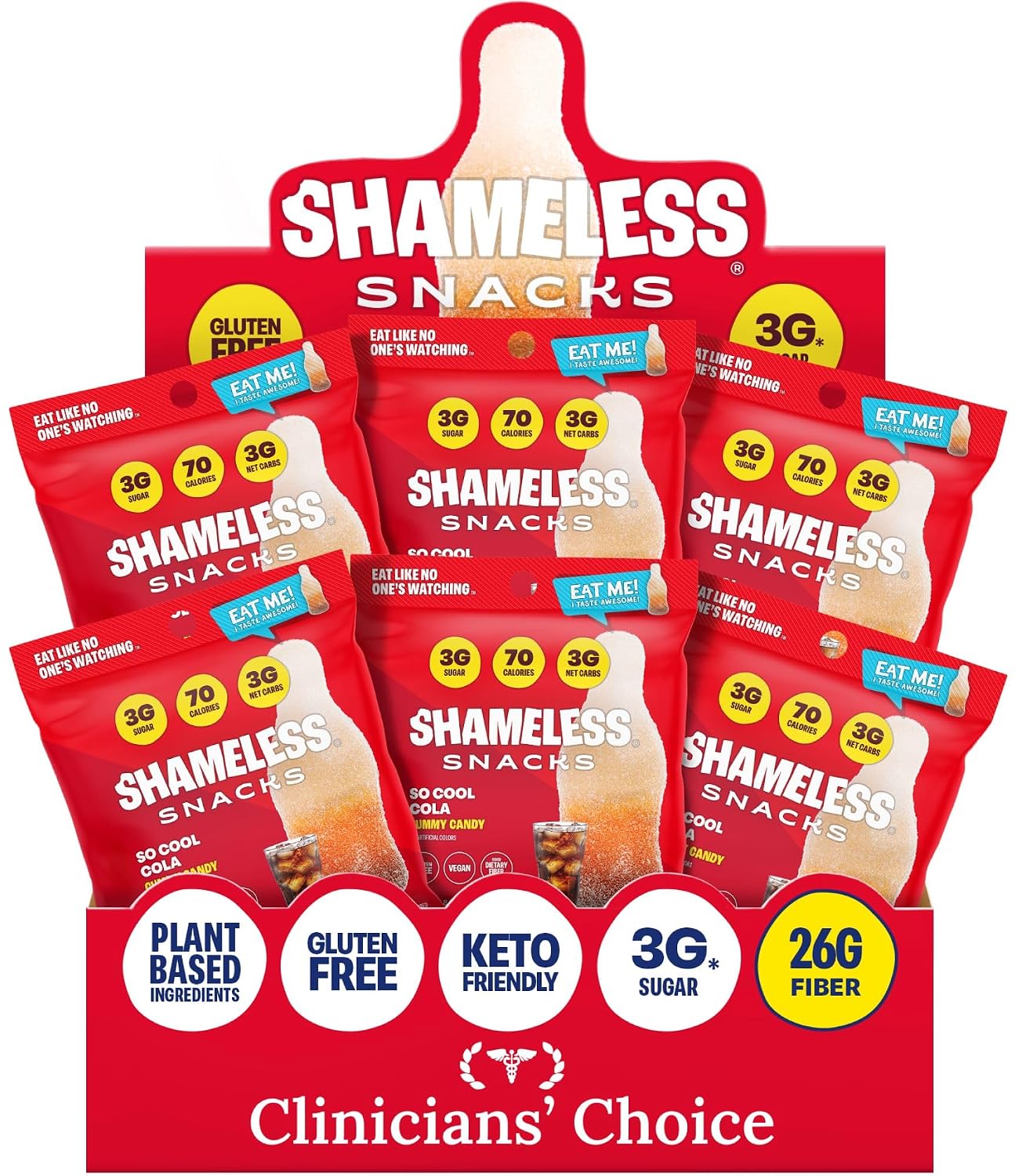 Shameless Snacks So Cool Cola Bottle Gummy Candy & Fruit Snacks - Keto