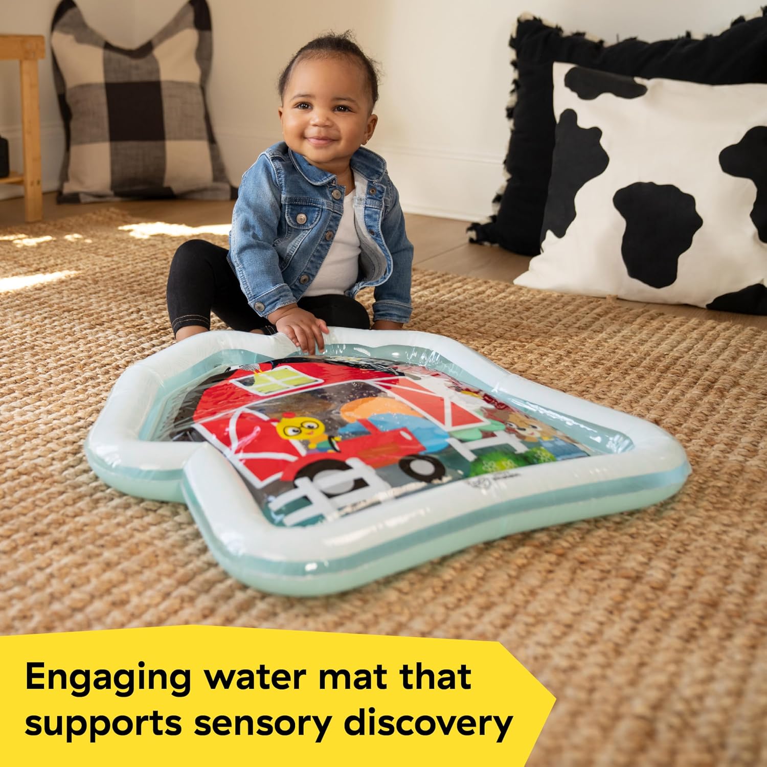 Baby Einstein Farm Explorers Cal's Sensory Barn Water Mat, Multisensory, Red, Ages 0-36 Months