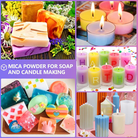 CHANGTIKEJI Mica Powder - 144 Colors - 10g/Bottle of Natural Pigment Powder