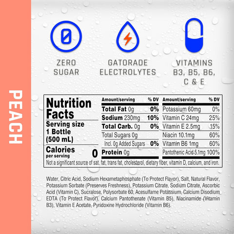 Propel Electrolyte Water, Peach, 16.9 fl oz Bottles, (12 Pack)