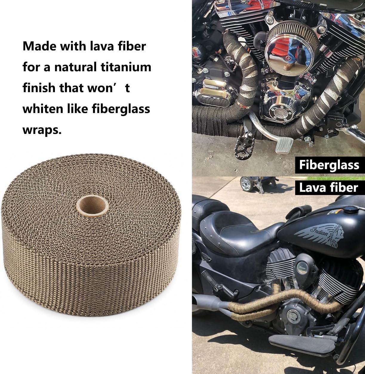 ARTR 2" x 50' Titanium Exhaust Header Heat Wrap 2 Rolls