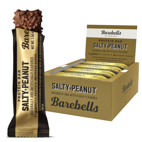 Barebells Protein Bars Salty Peanut - 12 Count, 1.94oz Bars with 20g of High Protein - Chocolate Protein Bar with 1g of Total Sugars - Perfect on The Go Protein Snack & Breakfast Bar