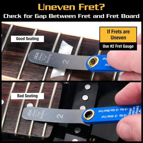 MusicNomad Precision Fret Evaluation Kit with Fret Rocker & Gauge (MN870)