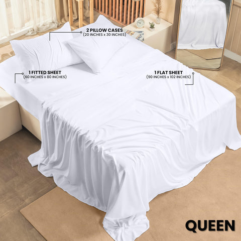 Utopia Bedding Queen Bed Sheets Set - 4 Piece Bedding - Brushed Microfiber - Shrinkage and Fade Resistant - Easy Care (Queen, White)