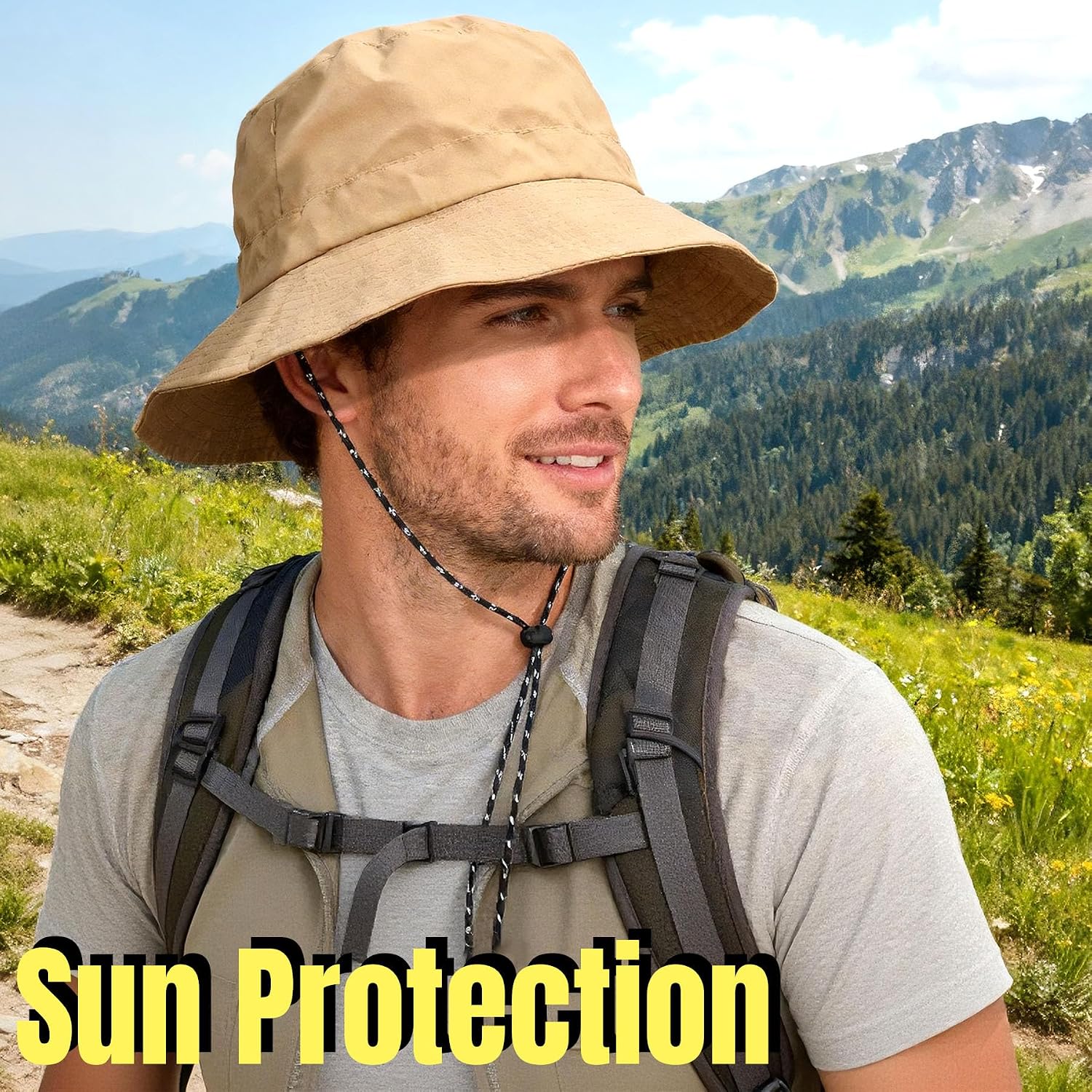 PFFY Packable Sun Bucket Hat for Men Women Outdoor UV Protection Sun Hats