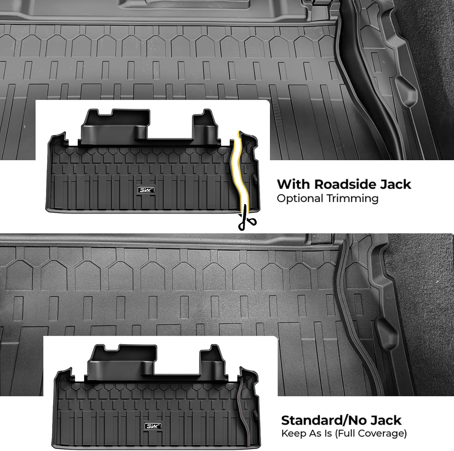 3W Cargo Mat for Toyota Sienna 2021-2026, TPE Custom Fit Trunk Liner