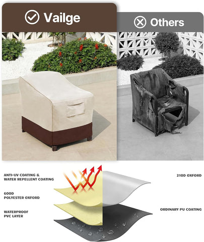 Vailge Patio Chair Covers & Outdoor Furniture Covers Heavy-Duty Waterproof