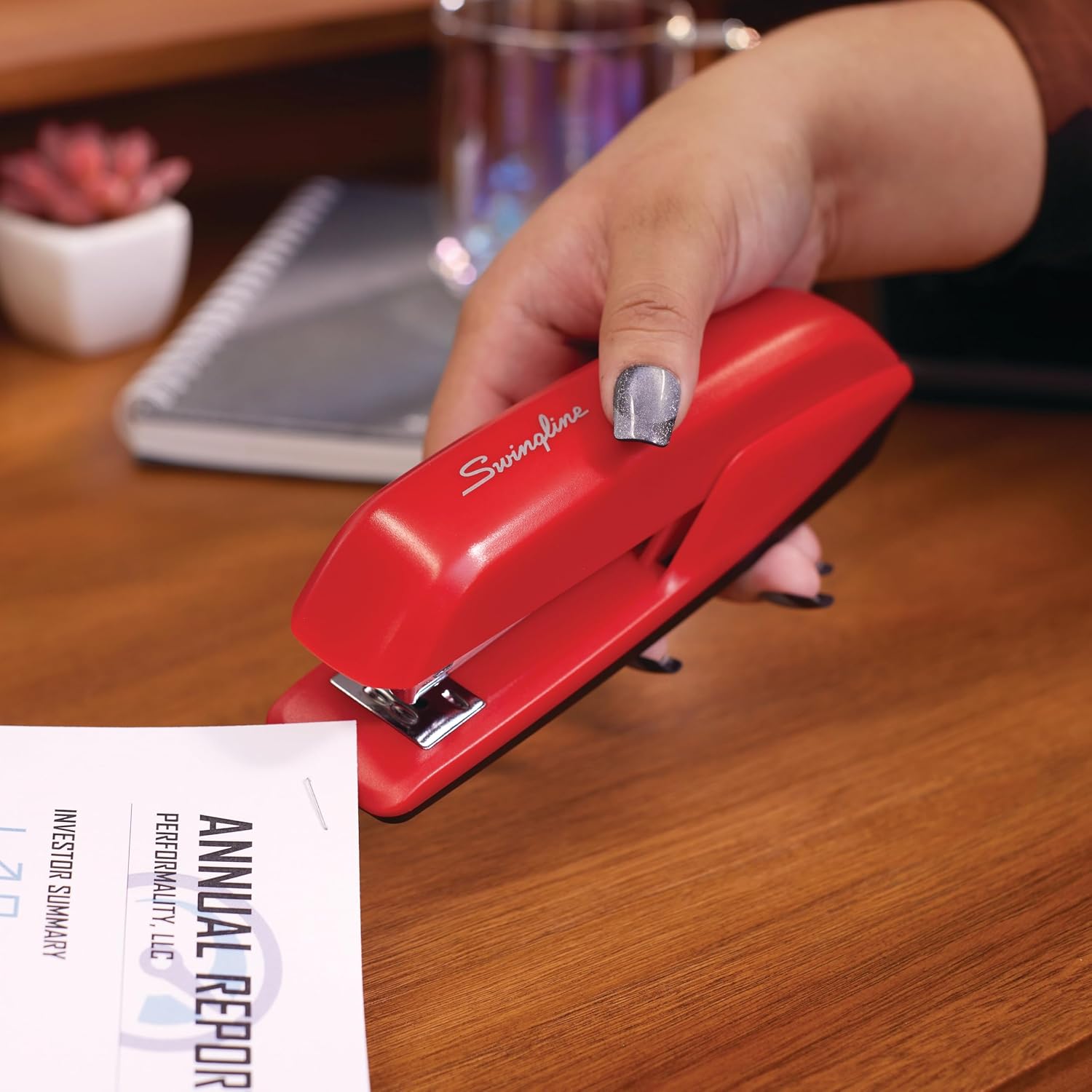 Swingline Stapler, 20 Sheet Capacity, 545 Desktop Stapler, Rio Red (S7054510), Regular (Pack of 12)