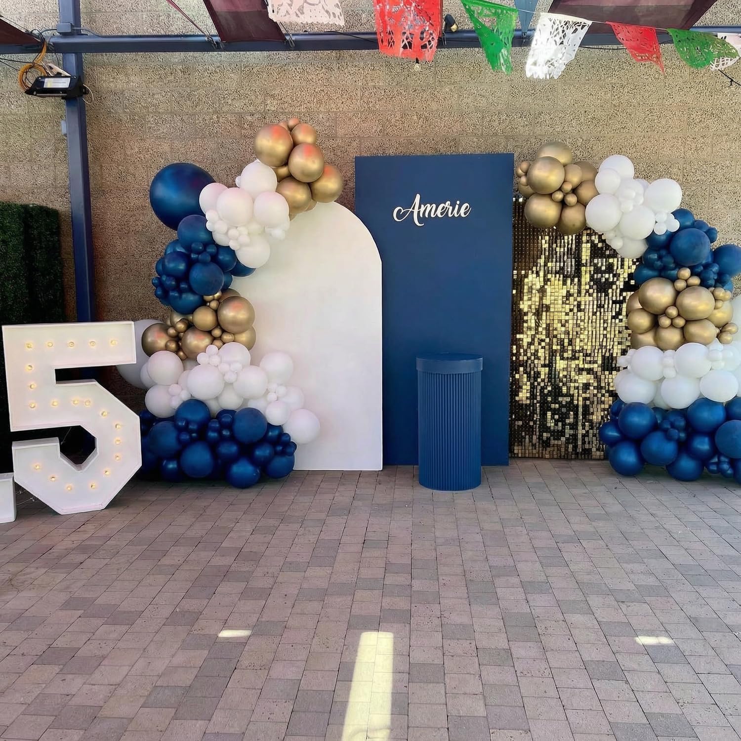 Royal Blue Gold White Balloons for Wedding Graduation Birthday Decorations