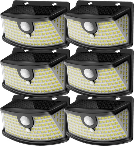 Aootek Solar Motion Sensor Lights Outdoor 120 LEDs, Black, 6 Pack