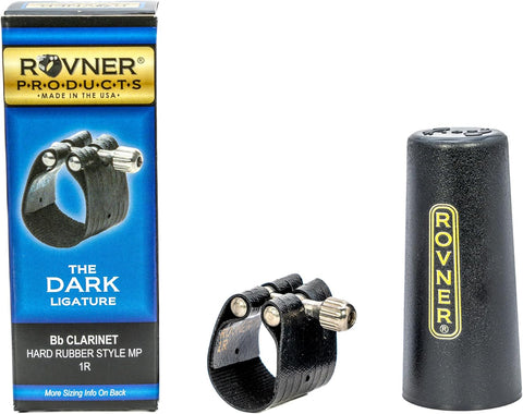 Rovner Ligature & Plastic Cap for Bb Clarinet - Dark Ligature for Hard Rubber Mouthpiece (1R)