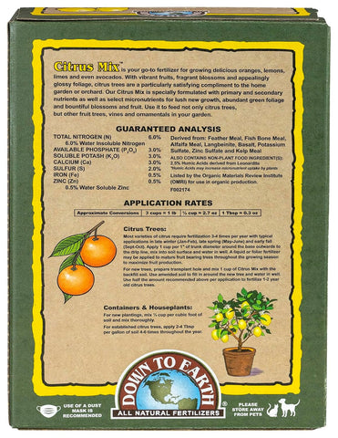 Down To Earth All Natural Fertilizers Organic Citrus Mix - 6-3-3, 5 lb