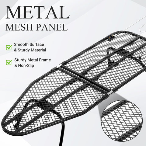ZOES HOMEWARE Metal Mesh Panel Tabletop Ironing Board | Foldable Iron Board | Heavy Duty Small Iron Board with Heat Resistant Cover and 100% Cotton 8mm Thicken Pad | 31.5"x11.8"x6.2"