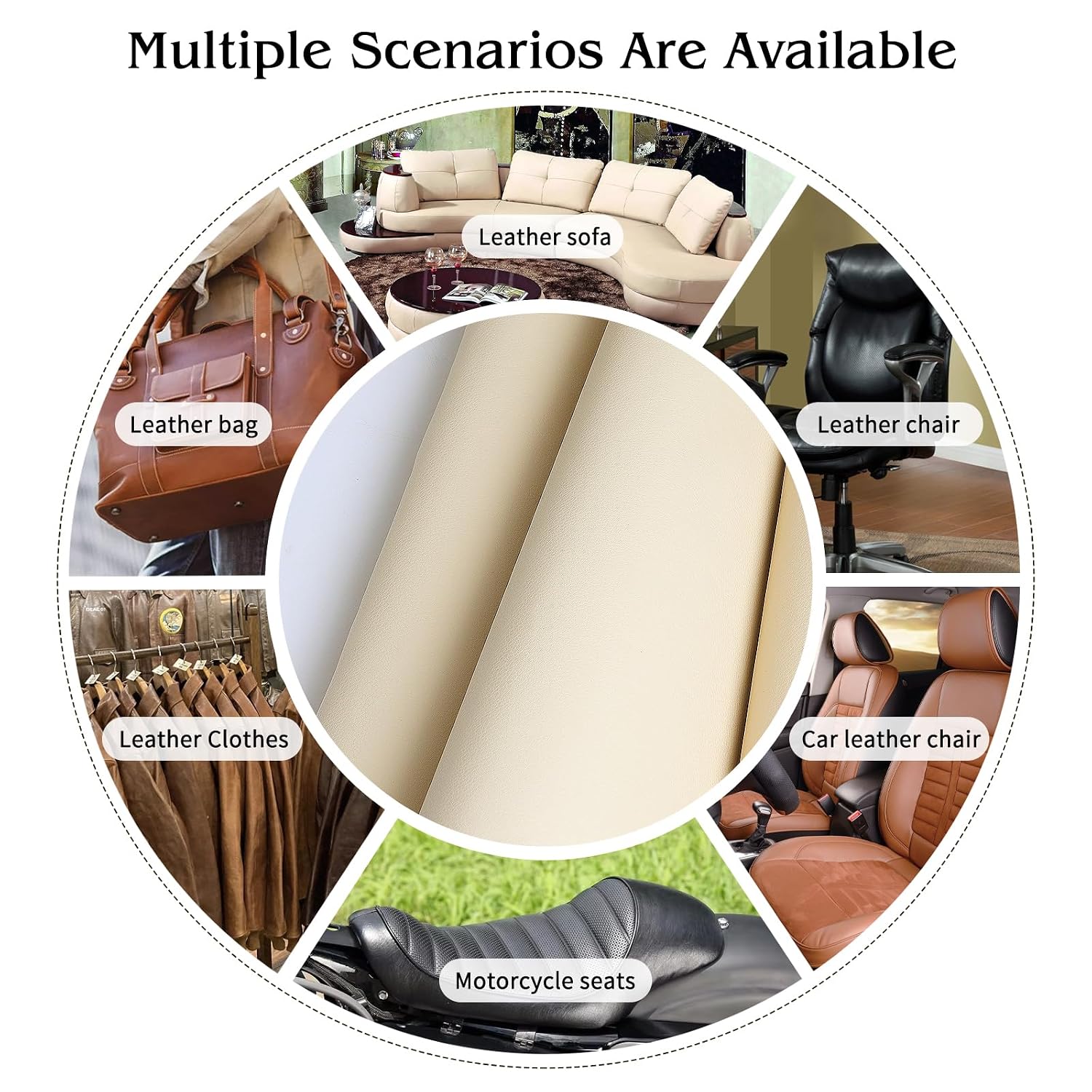 BSZHTECH Self Adhesive Leather Repair Patch Tape for Couch Sofa Beige