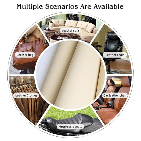 BSZHTECH Self Adhesive Leather Repair Patch Tape for Couch Sofa Beige