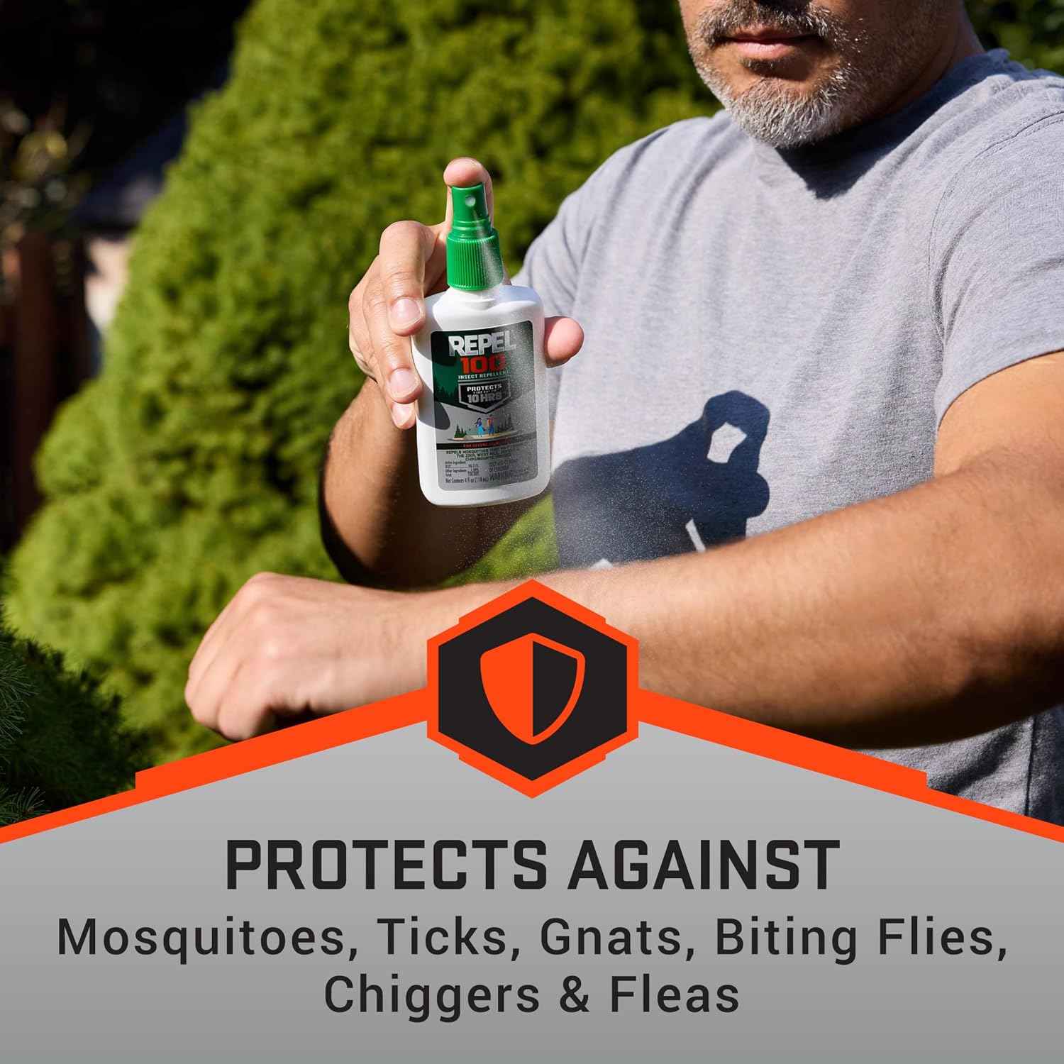 Repel 100 Mosquito & Insect Repellent 4 Oz, 98% DEET, 6 Pack | Repels Mosquitoes, Ticks, Gnats, Biting Flies, Chiggers & Fleas, Lasts Up To 10 Hours, Compact Bug Spray For Outdoor Travel