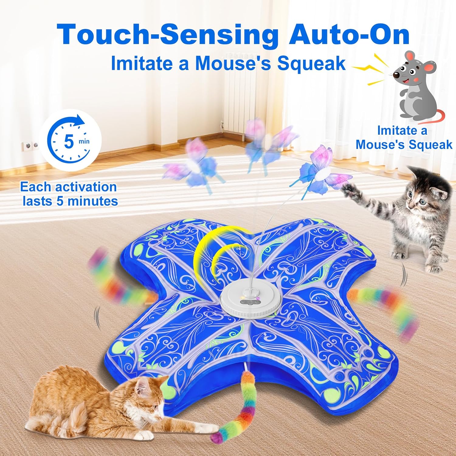 Interactive Cat Toys for Indoor Cats,Automatic Kitten Tunnel Toy