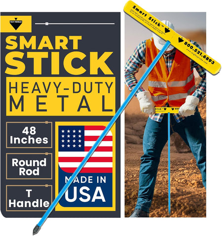 T&T Tools 48-Inch Smart Stick Metal Soil Probe – 3/8" Round Rod - 1 Pack