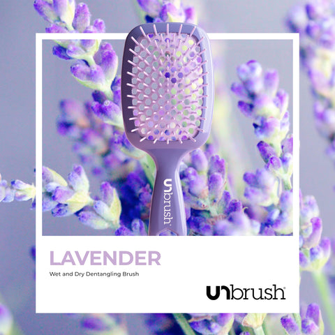 FHI Heat UNbrush Detangling Brush for Pain-Free Brushing on All Wet or Dry Hair Types — Durable DuoFlex Anti-Static Bristles, Lightweight Handle, Vented Hair Brush, Lavender Dark Purple