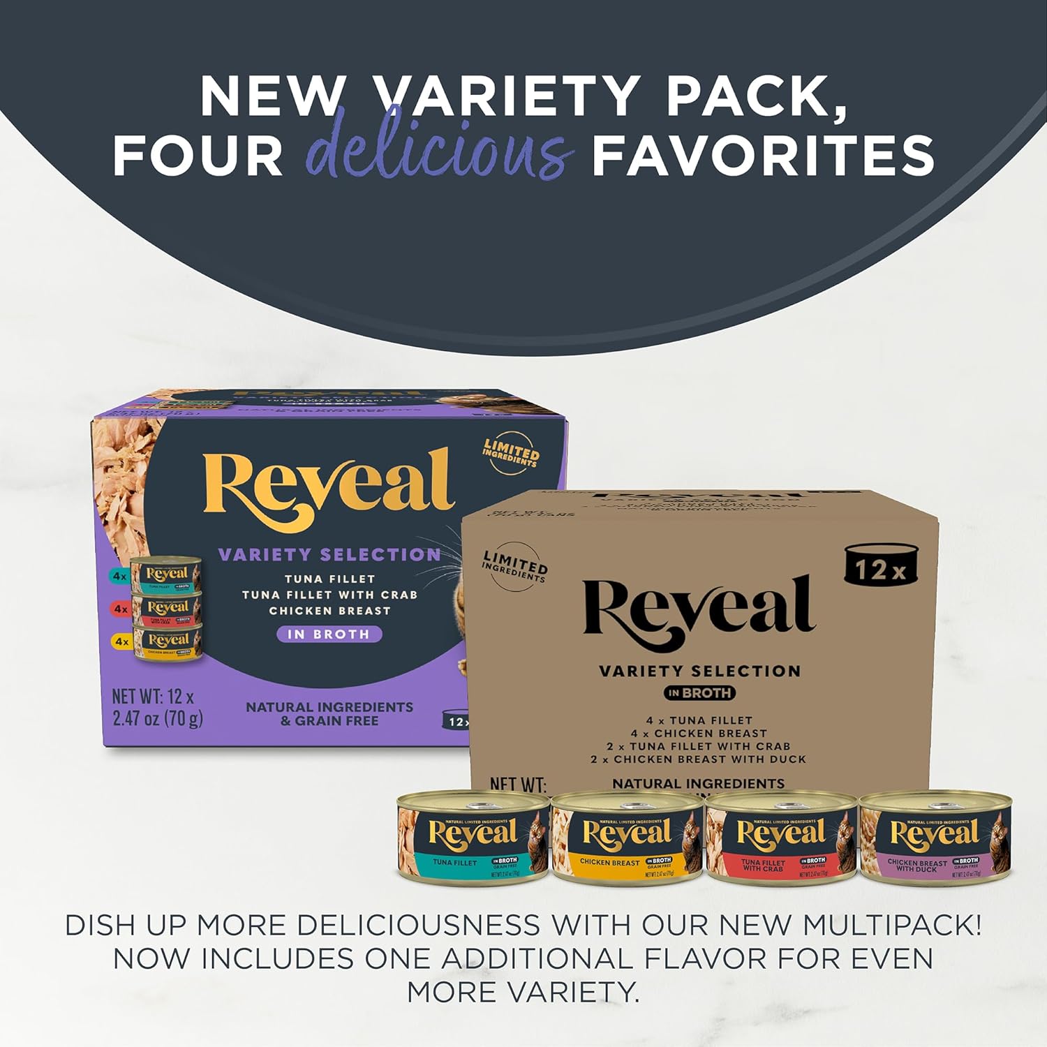 Reveal Fish & Chicken Variety in Broth Wet Cat Food 12-Pack 2.47 oz