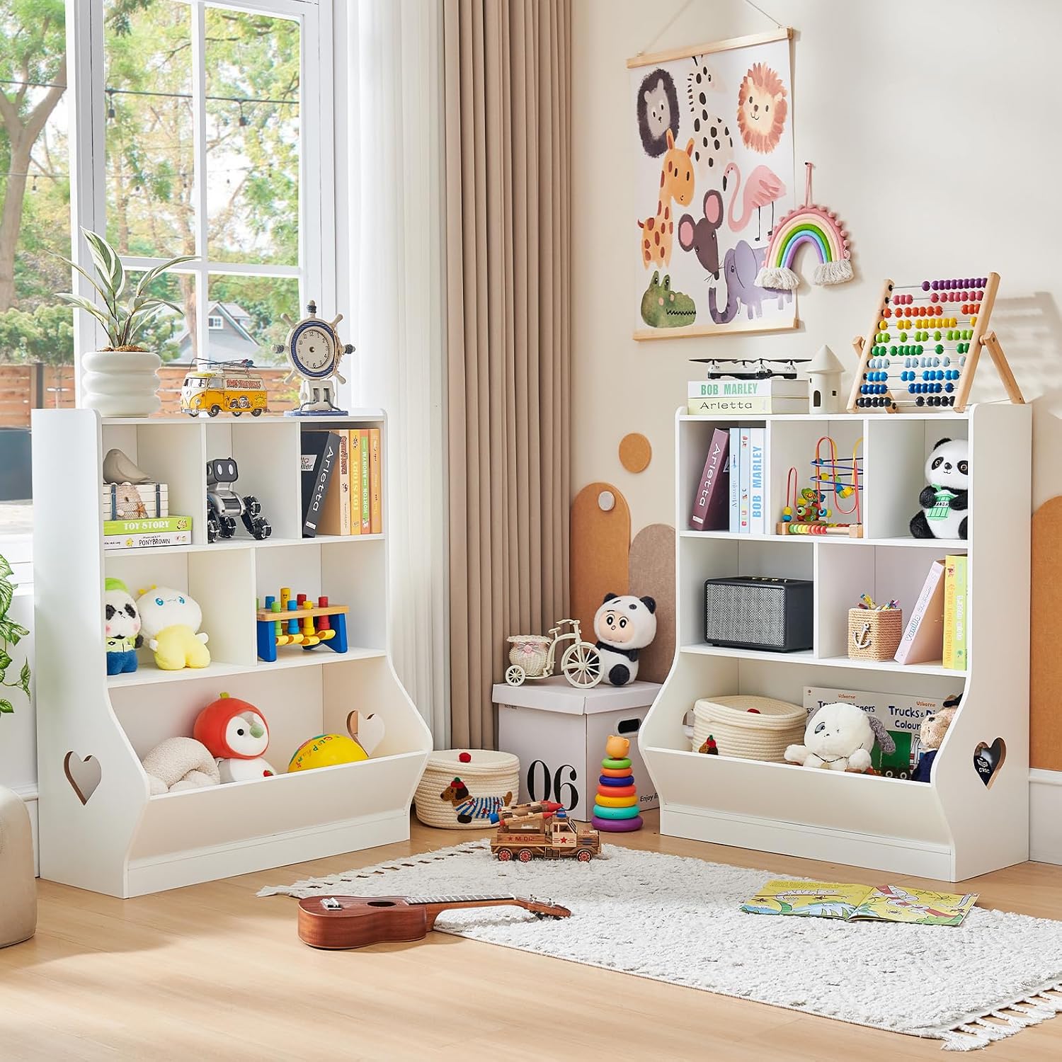 Lerliuo Kids Bookshelf and Toy Storage, 3 Tier Book Shelf for Kids Rooms