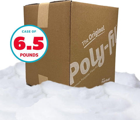 Fairfield The Original Poly-Fil, Premium Polyester Fiber Fill, Soft Pillow Stuffing, Stuffing for Stuffed Animals, Toys, Cloud Decorations, and More, Machine-Washable Poly-Fil Fiber Fill, 6.5 lbs. Box