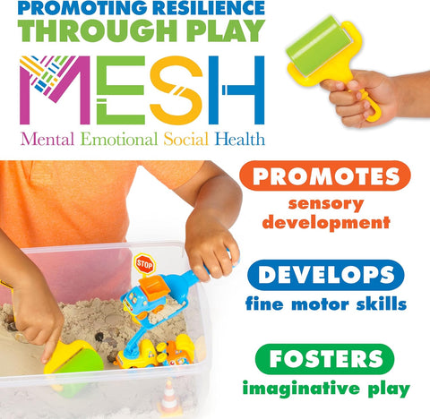 Creativity for Kids Sensory Bin: Construction Zone Playset - Preschool Learning Activities, Excavator Toys for Boys Ages 3-5+, Outdoor Toys and Gifts for Kids